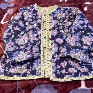 Appleseed reversible quilted Jckt,XL,Navy,green,lavender w navy/green,never worn